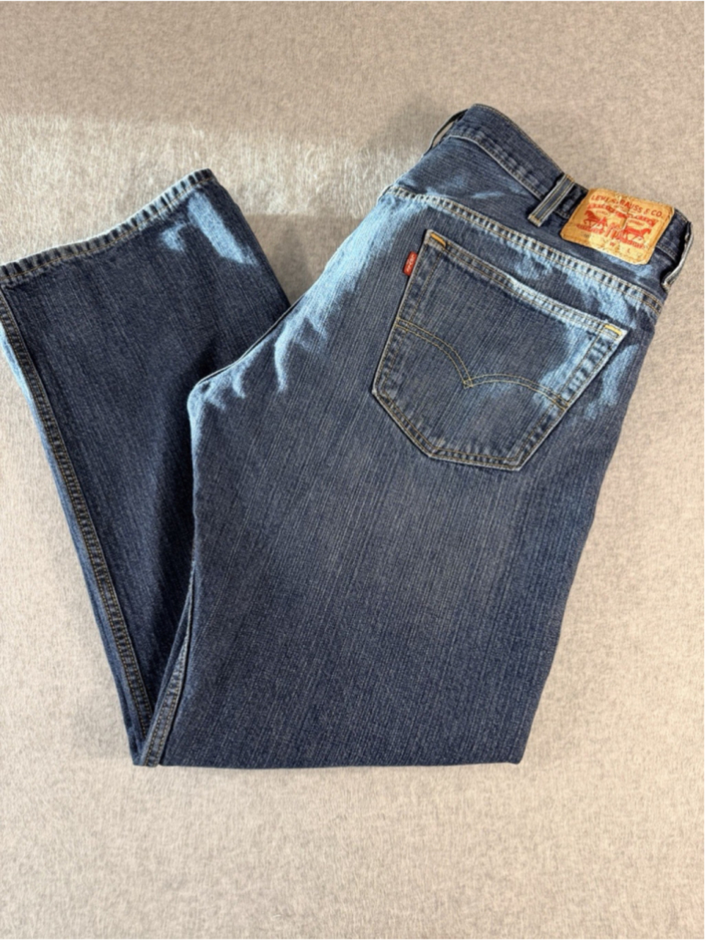 Levi’s 569 Jeans 38x32 Loose Straight Distressed Bleach Wash Denim